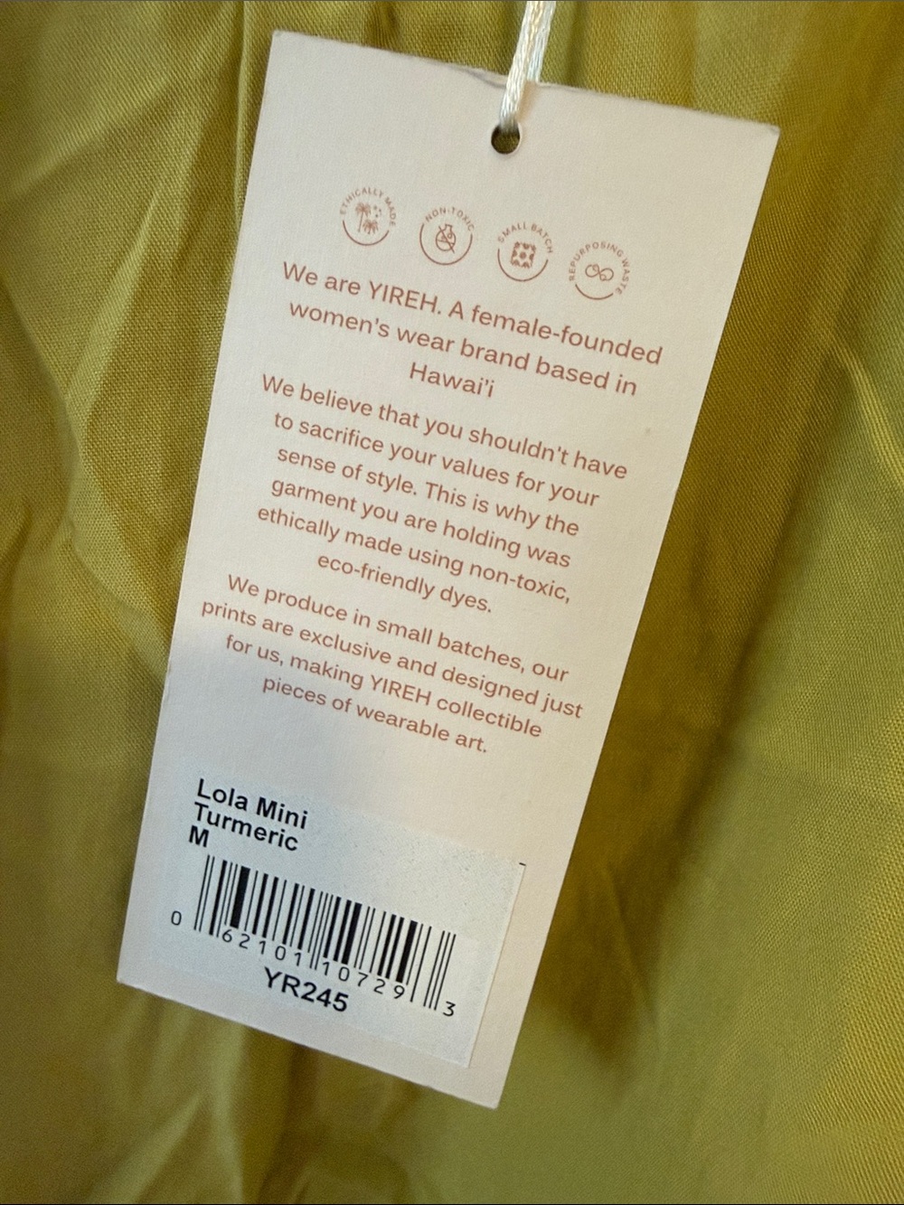 YIREH Lola Mini Dress in Turmeric